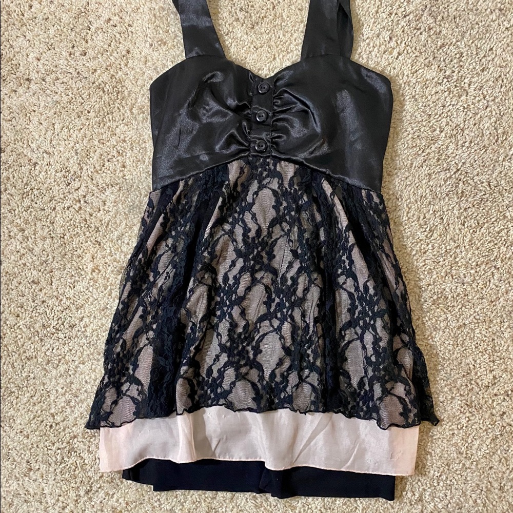 American Rag Dress Black Nude Lace L